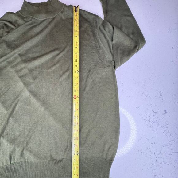 Jos. A. Bank Mens Signature Collection 100% Silk X-Large Crewneck Sweater Olive - Picture 6 of 10